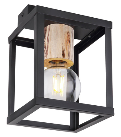 Candellux plafon Retro E27 czarno/drewniany 31-00774