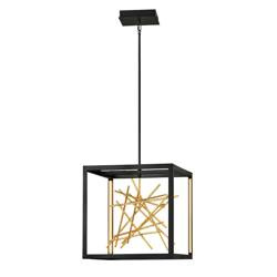 Quintiesse lampa wisząca LED Styx 48W 5234lm 3000K czarno/złota QN-STYX-LED-P-BG
