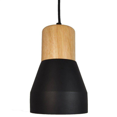 Step Into Design lampa wisząca Concrete E27 czarno/drewniana ST-5220 black