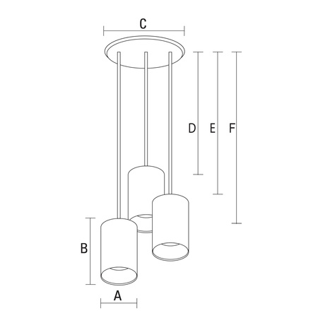 Spectrum lampa wisząca Chloe 3xGU10 czarna SLIP005006