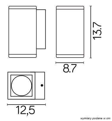 Su-ma kinkiet zewnętrzny Adela Midi IP54 GU10 szary IP54 M1459 DG