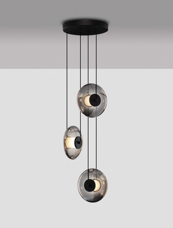 Luces Exclusivas lampa wisząca LED Huacaraje ściemnialna Ø 35 cm 24W 660lm 3000K IP20 czarna LE44829