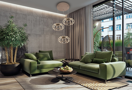 Aviano Lighting lampa wisząca LED Salo ściemnialna 45W 4500lm 3000K piaskowa 5033-313