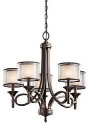 Elstead żyrandol / lampa wisząca Lacey 5xE14 brązowo/kremowa KL-LACEY5-MB