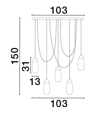 Luces Exclusivas lampa wisząca LED Baden E14 5x5W IP20 czarna LE43373