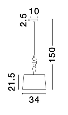 Luces Exclusivas lampa wisząca LED Alem Ø 34 cm E27 1x12W IP20 antyczny mosiądz LE44201