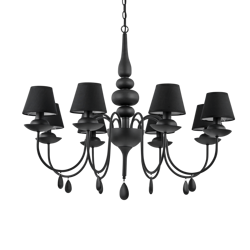 Ideal Lux żyrandol / lampa wisząca Blanche 8xE14 czarna 111896