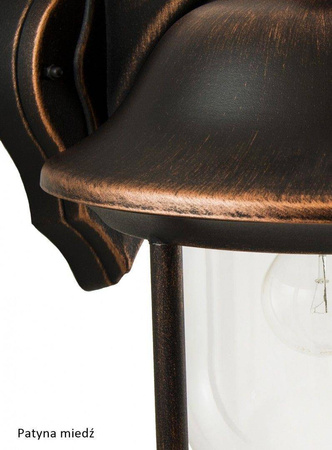 Su-ma kinkiet zewnętrzny Prince E27 czarny/patyna IP43 K 3012/1/O