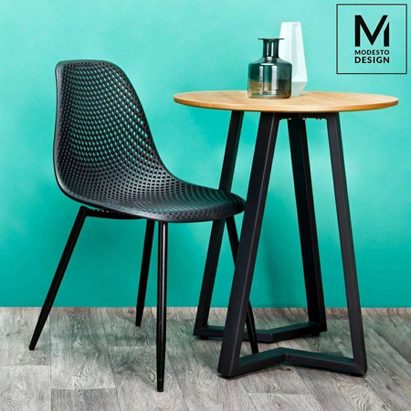 Modesto Design stół Tavolo Ø60 dąb blat MDF, podstawa metalowa B-16