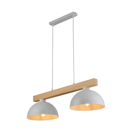 TK Lighting lampa wisząca Oslo 2xE27 biało/drewniana 4713