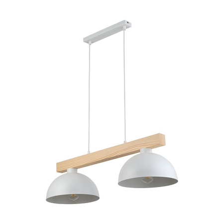 TK Lighting lampa wisząca Oslo 2xE27 biało/drewniana 4713