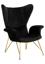 King Home Fotel SHRIMP VELVET czarny - podstawa złota KH1501100191