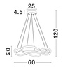 Luces Exclusivas lampa wisząca LED Chapa ściemnialna Ø 60 cm 34W 2482lm 3000K IP20 czarna LE43293