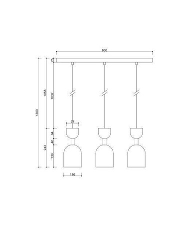 Ummo lampa wisząca potrójna Supuru 3L 3xGU10 czarna SUL322P0