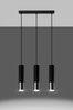 Sollux lampa wisząca Loopez 3L 3xGU10 czarna/chrom SL.0942
