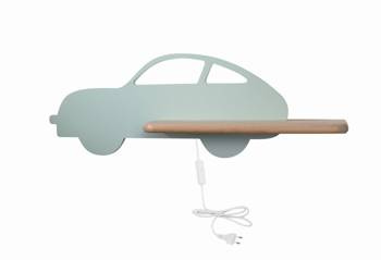 Candellux kinkiet dziecięcy LED z półką IQ Kids Car 5W 250lm 4000K miętowy z przewodem 21-85092
