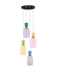 Luces Exclusivas lampa wisząca LED Perene Ø 42 cm 32W 3660lm 3000K IP20 czarno/wielokolorowa LE44468