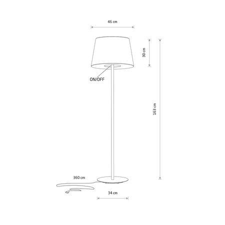 Nowodvorski lampa stojąca Tutoia E27 1x25W wys. 163 cm beżowa 11683