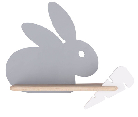 Candellux kinkiet dziecięcy LED z półką IQ Kids Rabbit 4W 200lm 4000K szary/biały 21-84743