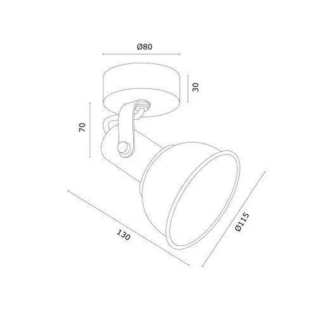 Argon kinkiet (reflektorek) Twist E14 czarno/mosiężny 4900