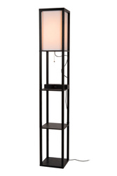 Lucide lampa podłogowa Menno 1xE27 z ładowarką bezprzewodową i przewodową czarna 44799/81/30