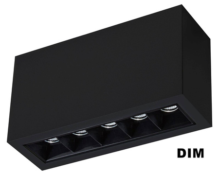 Mistic Lighting plafon techniczny LED Icon 5x(2W 210lm 3000K) 10W 1050lm 48° DIM (ściemnialny) czarny MSTC-05411250