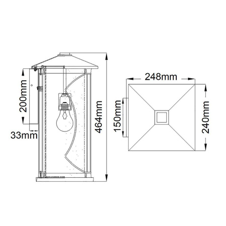 Quintiesse kinkiet zewnętrzny Ashbern E27 czarny IP44 QN-ASHBERN-L