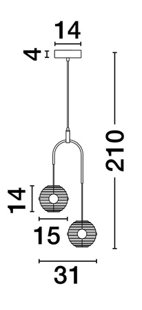 Luces Exclusivas lampa wisząca LED Seco Ø 31 cm 20W 2527lm 3000K IP20 czarno/złota LE44233