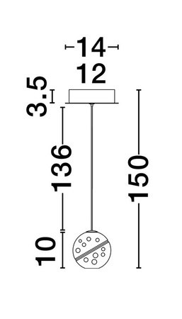 Luces Exclusivas lampa wisząca LED Cuyo Ø 14 cm 4W 166lm 3000K IP20 złota LE44210