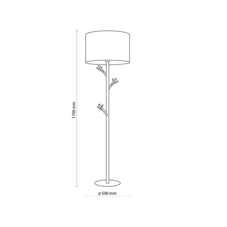 TK Lighting lampa podłogowa Albero E27 beżowo/drewniana 170cm 5574
