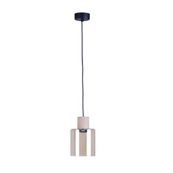 TK Lighting lampa wisząca Orson E27 czarno/drewniana 4550