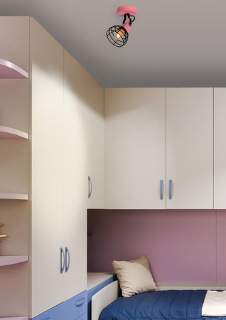 Lucide kinkiet Paulien 1xE27 60W różowy 08927/01/66