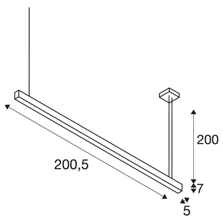 SLV lampa wisząca LED Glenos 85W 5700lm 3000K czarna 1001406