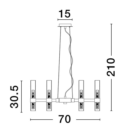 Luces Exclusivas lampa wisząca LED Acuna Ø 70 cm G9 12x5W IP20 czarna LE43345