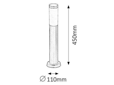 Rabalux lampa stojąca zewnętrzna Inox torch E27 chrom/biała 45cm IP44 8263