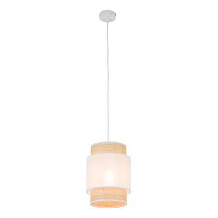 TK Lighting lampa wisząca Boho E27 biało/naturalna 5652