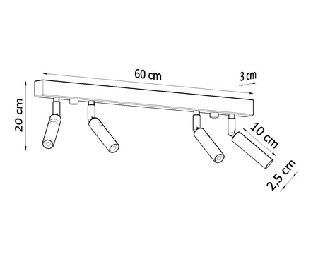 Sollux plafon (reflektorki) Eyetech 4 4xG9 czarny SL.0900