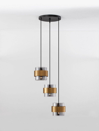 Luces Exclusivas lampa wisząca Vieja 3xΕ27 czarno/złota LE42624