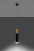 Sollux lampa wisząca Pablo GU10 czarno/drewniana SL.0632