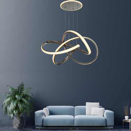 Aviano Lighting lampa wisząca LED Bandol ściemnialna 60W 6000lm 3000K czarny chrom 6064-105