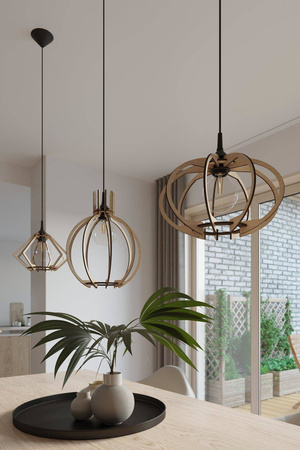 Sollux lampa wisząca Pompelmo E27 drewniana SL.0393