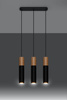 Sollux lampa wisząca Pablo 3 GU10 czarno/drewniana SL.0634