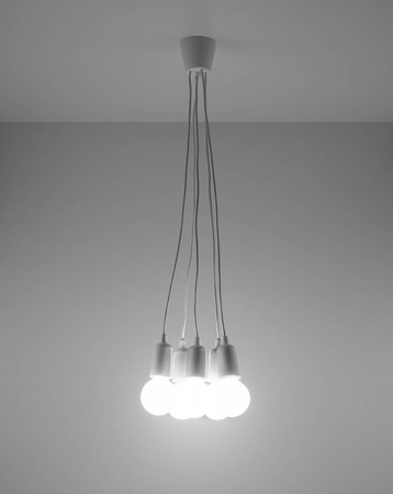 Sollux lampa wisząca Diego 5 5xE27 biała SL.0571