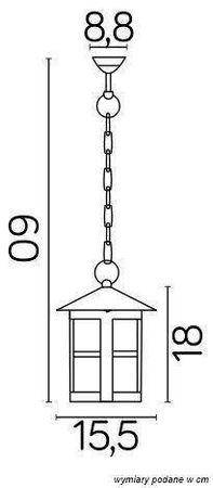 Su-ma lampa wisząca zewnętrzna Cordoba E27 czarna/patyna IP43 K 1018/1/T