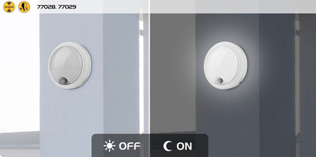 Rabalux plafon Hitura z czujnikiem ruchu LED 15W 1500lm 4000K biały IP54 77029