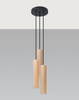 Sollux lampa wisząca Lino 3xGU10 czarno/drewniana SL.1012