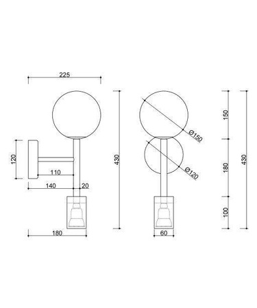 Ummo kinkiet Kop C GU10 + G9 biały KPC21000