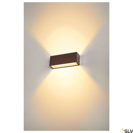 SLV kinkiet zewnętrzny LED Sitra L 24W 2800lm 3000/4000K 105° rdzawy IP44 1005157