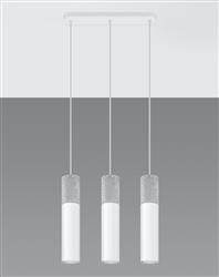 Sollux lampa wisząca Borgio 3 GU10 biało/betonowa SL.0649