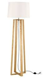 Luces Exclusivas lampa podłogowa Mataro E27 biało/drewniana 167cm LE42098